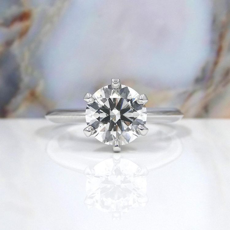 Kimberfire six prong solitaire engagement ring