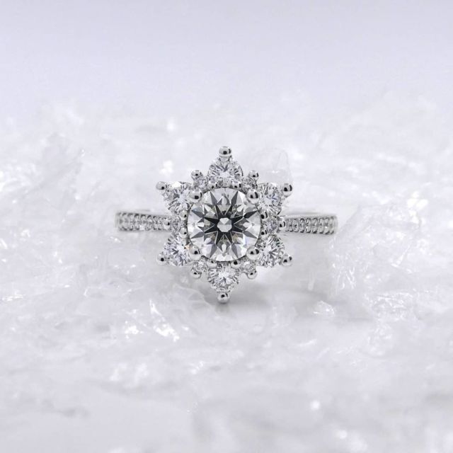 Kimberfire snowflake engagement ring