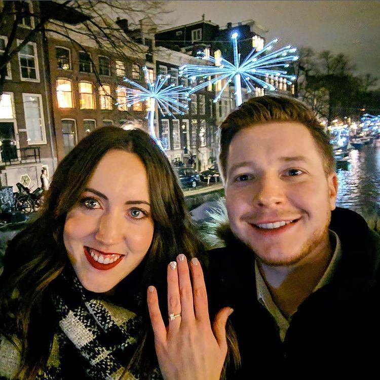 Kimberfire couple showing engagement ring.