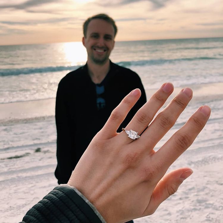Kimberfire couple showing engagement ring.