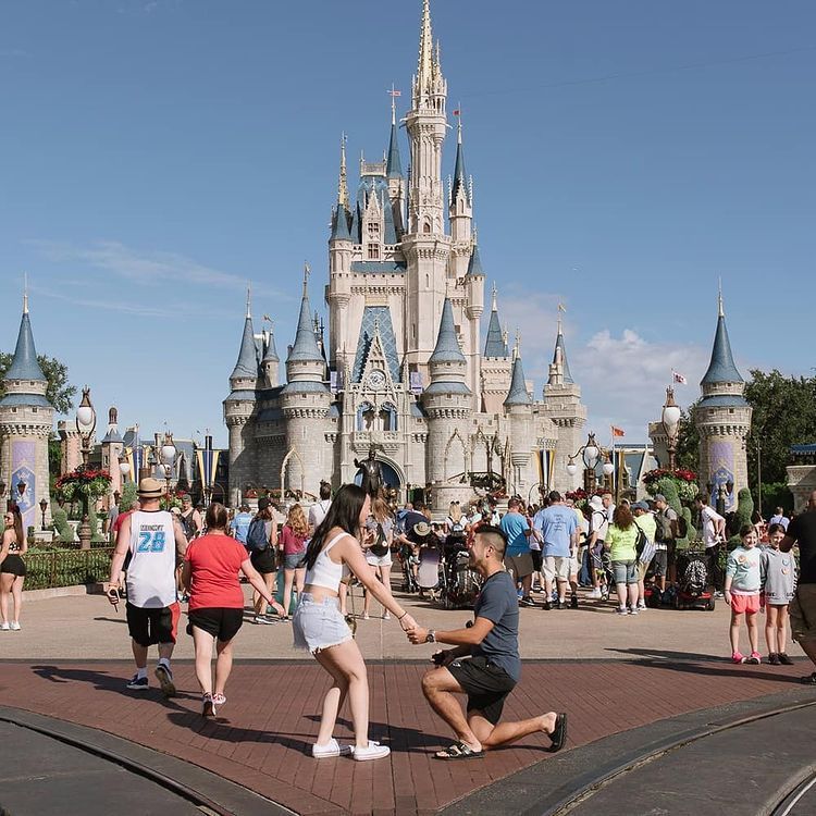 Kimberfire couple proposal in disneyland.