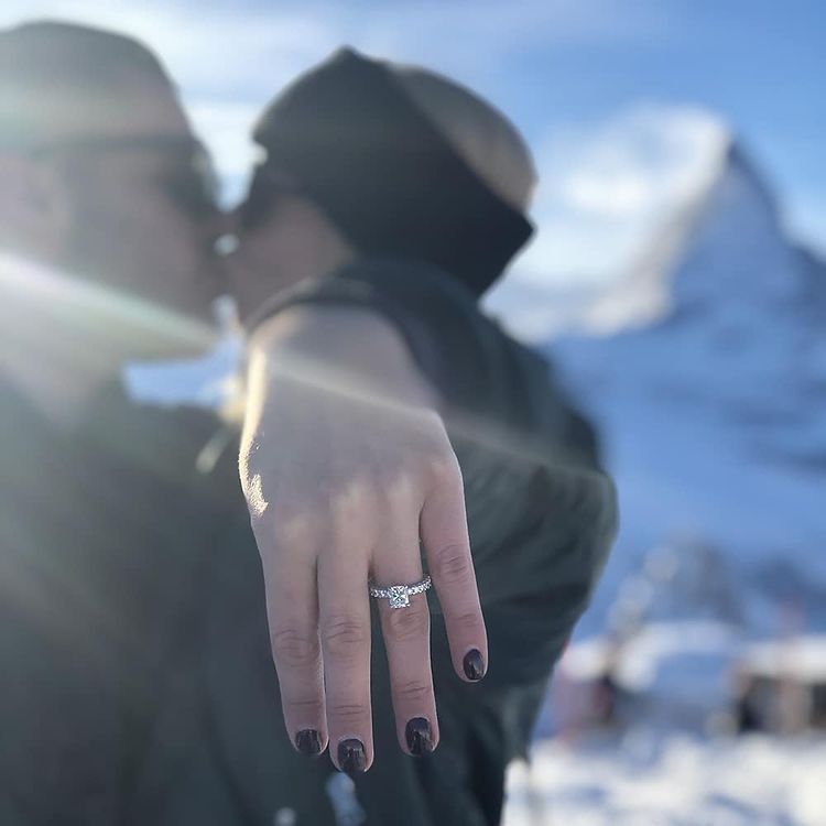 Kimberfire couple showing engagement ring.