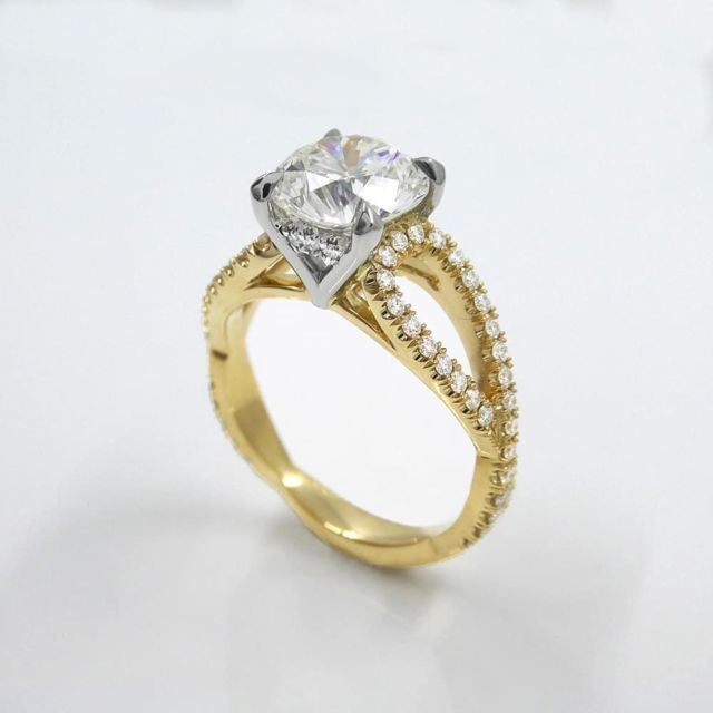 Kimberfire two tone engagement ring