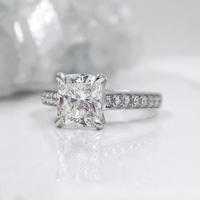 Kimberfire cushion engagement ring