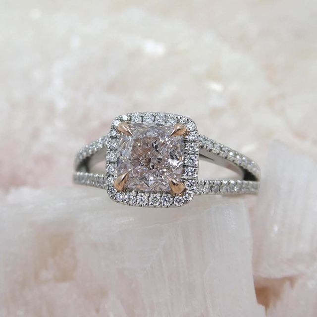 Kimberfire pink diamond engagement ring
