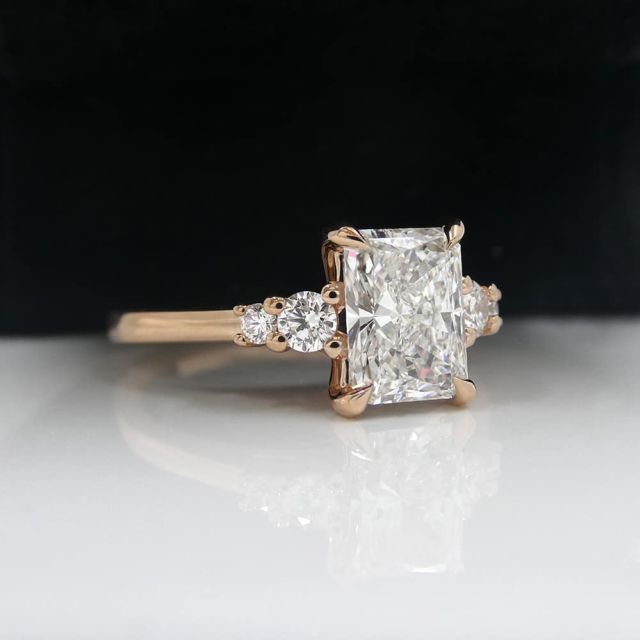 Kimberfire radiant rose gold engagement ring