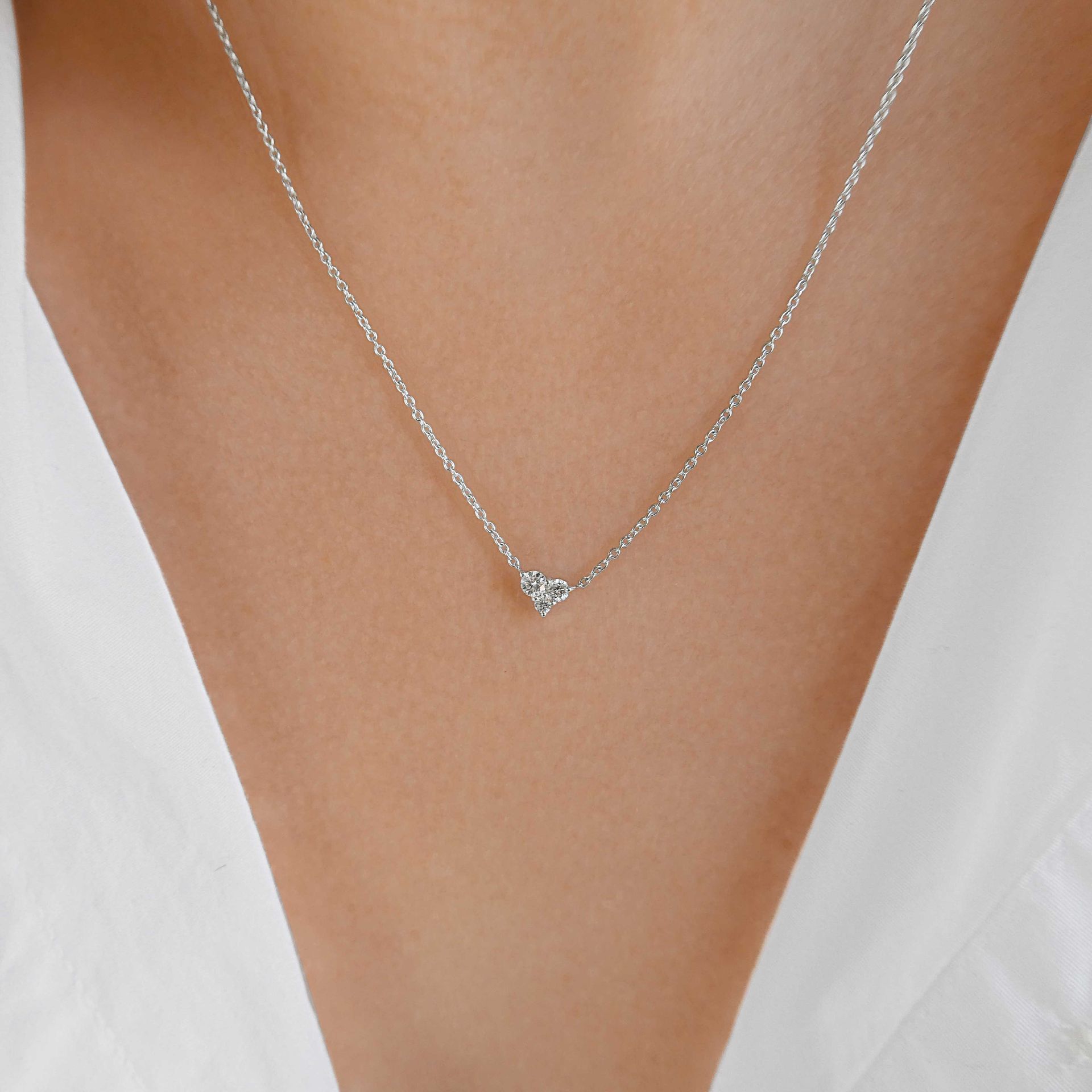 Kimberfire Petite Constellation necklace in white gold.