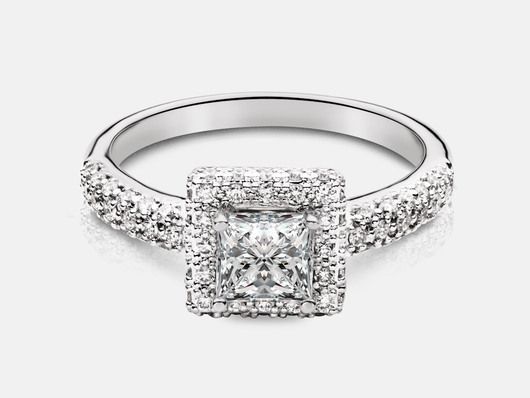 PLC455 Halo Engagement Ring