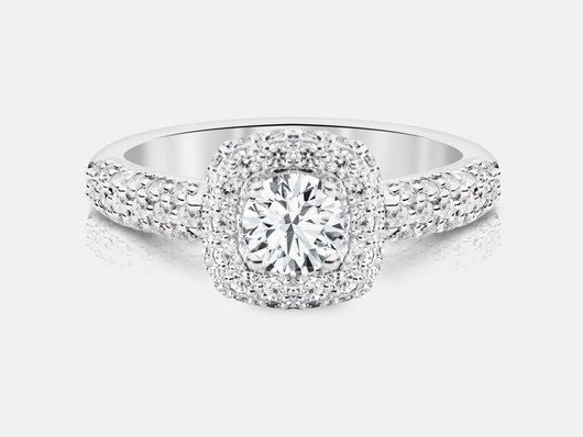 PLC456 Halo Engagement Ring