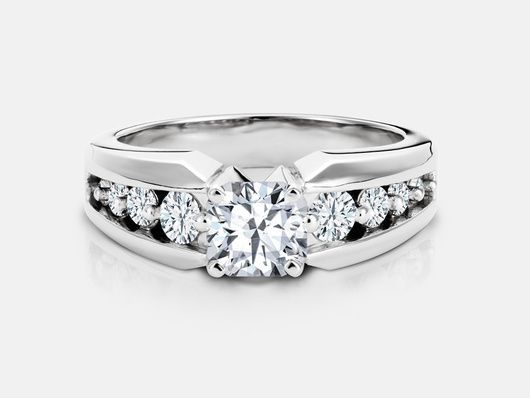 PLC57 Sidestone Engagement Ring