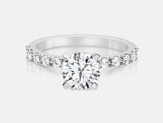 PLC59B Sidestone Engagement Ring