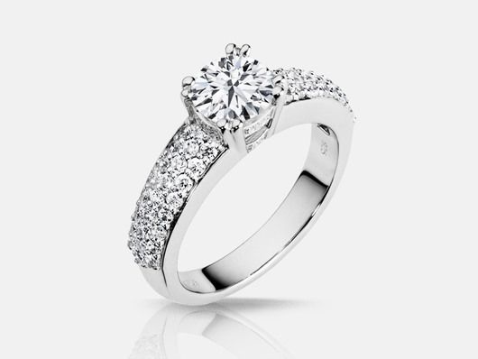 PLC62 Sidestone Engagement Ring