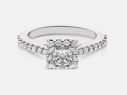 PLC68P Halo Engagement Ring