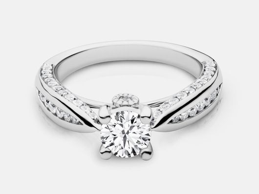 PLC710 Sidestone Engagement Ring