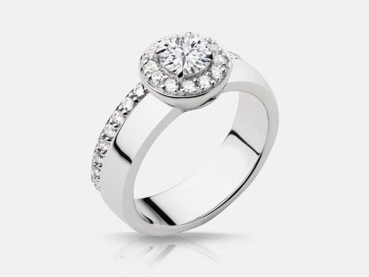 PLC715 Halo Engagement Ring