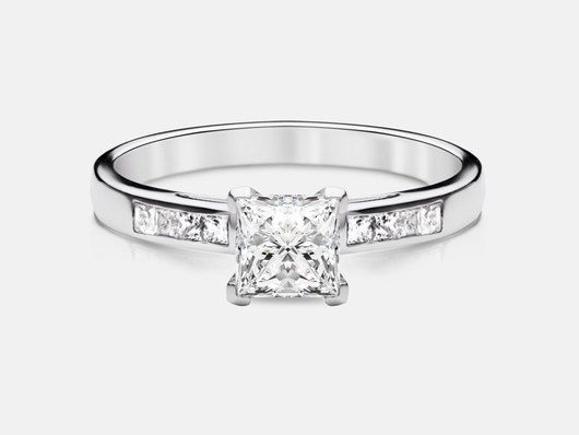 PLC717P Sidestone Engagement Ring