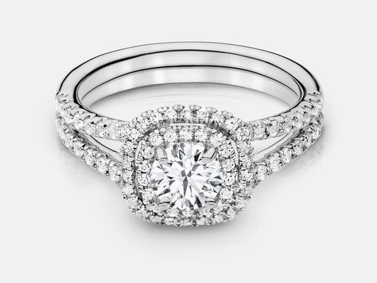 PLC727 Halo Engagement Ring