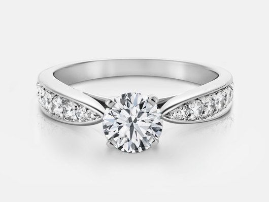 PLC72 Sidestone Engagement Ring