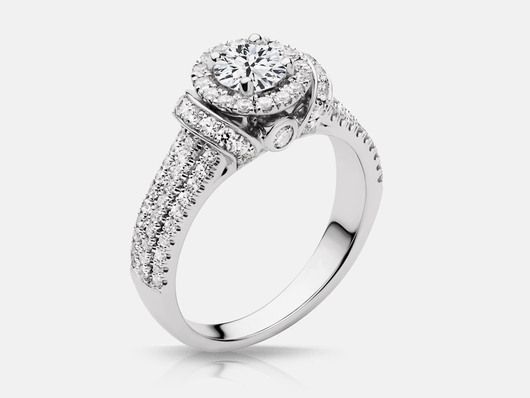 PLC735 Halo Engagement Ring