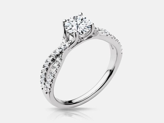 PLC737 Sidestone Engagement Ring
