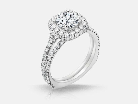 PLC744 Halo Engagement Ring