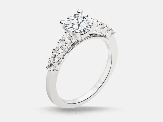 PLC748 Sidestone Engagement Ring