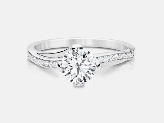 PLC749 Sidestone Engagement Ring