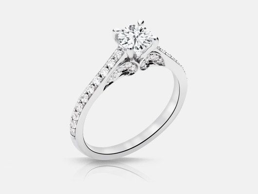 PLC753 Sidestone Engagement Ring