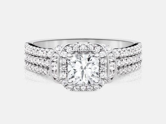 PLC754 Halo Engagement Ring