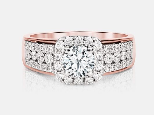 PLC755 Halo Engagement Ring