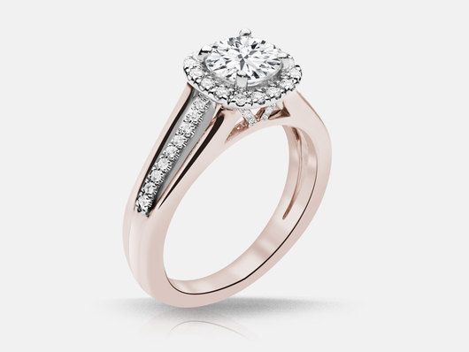 PLC756 Halo Engagement Ring