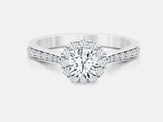 PLC758 Halo Engagement Ring