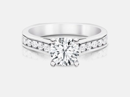 PLC760 Sidestone Engagement Ring