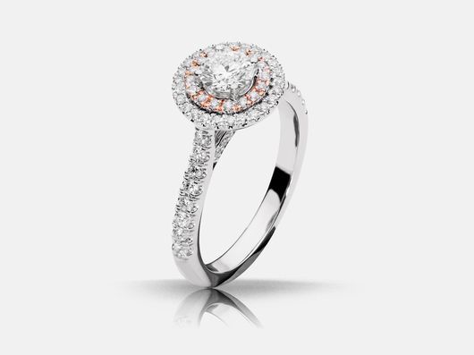 PLC766 Halo Engagement Ring