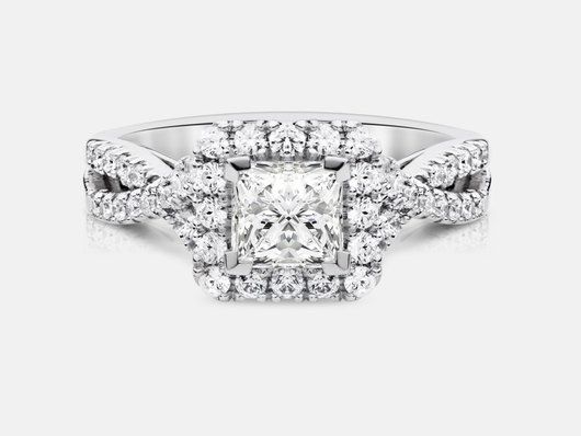 PLC87P Halo Engagement Ring