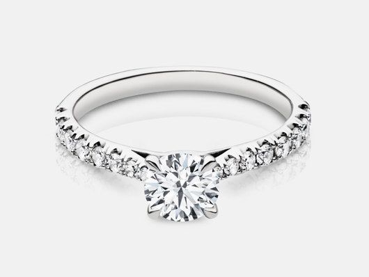 PLC95 Sidestone Engagement Ring