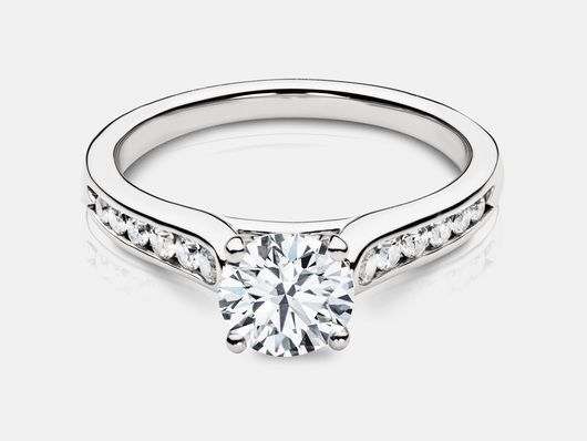 PLC97 Sidestone Engagement Ring