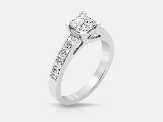 PLC98P Sidestone Engagement Ring