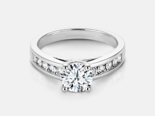 PLC98 Sidestone Engagement Ring