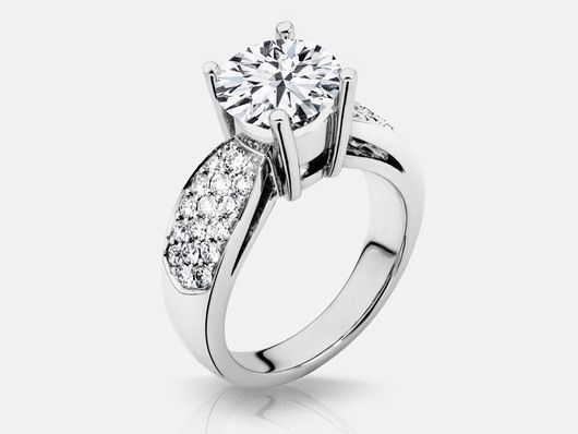 R421 Sidestone Engagement Ring