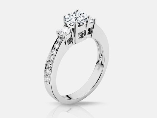 R478 Three Stone Engagement Ring