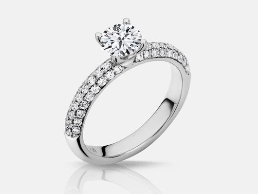 R591 Sidestone Engagement Ring
