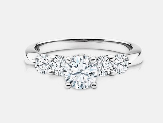 SAZ50 Sidestone Engagement Ring