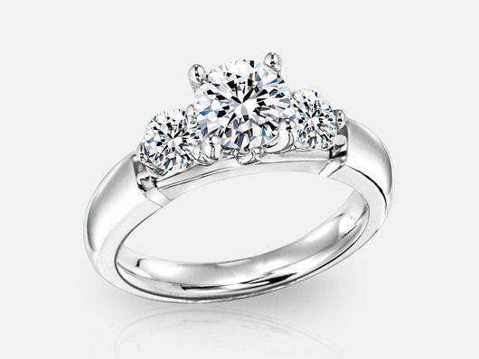 SAZ63 Three Stone Engagement Ring