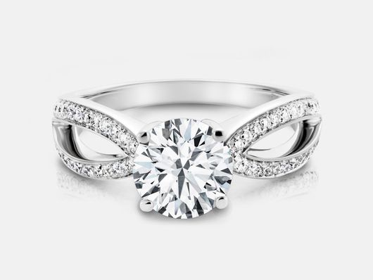 SAZ77 Sidestone Engagement Ring