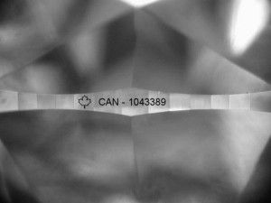 Laser Inscription on a Canadian Diamond
