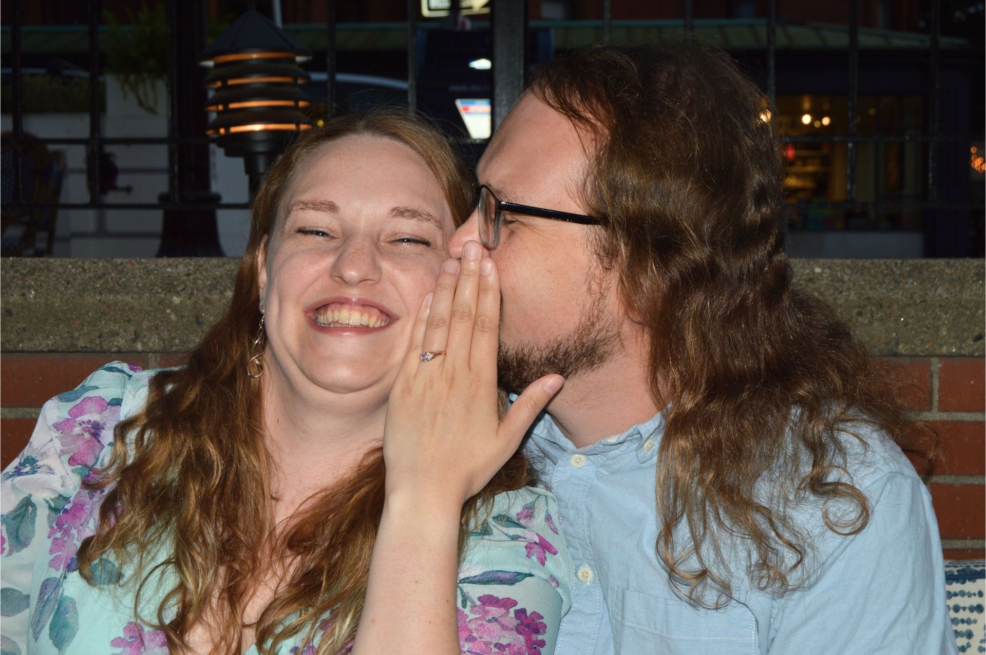 Couple celebrating their engagement in Toronto, Garnet and Hannah.