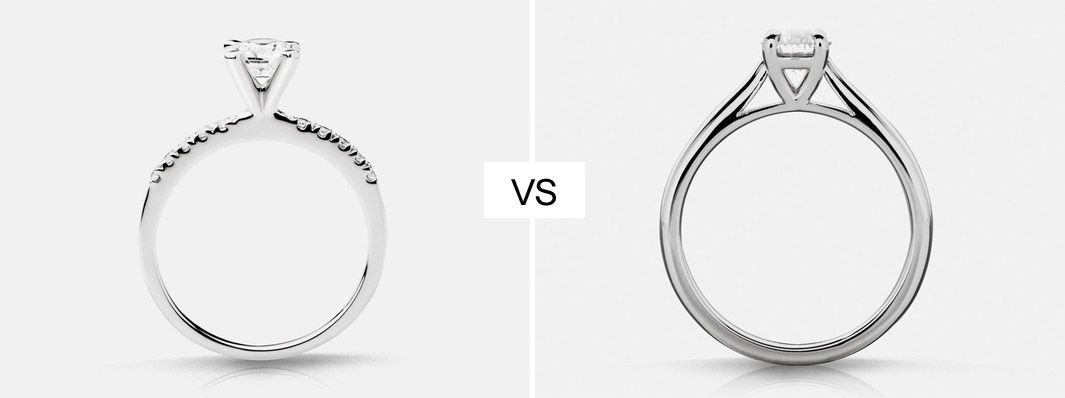 Low Shoulder vs Cathedral Engagement Ring