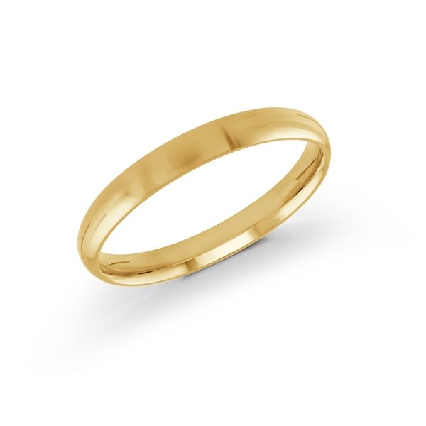 Men's 3mm yellow gold wedding band.