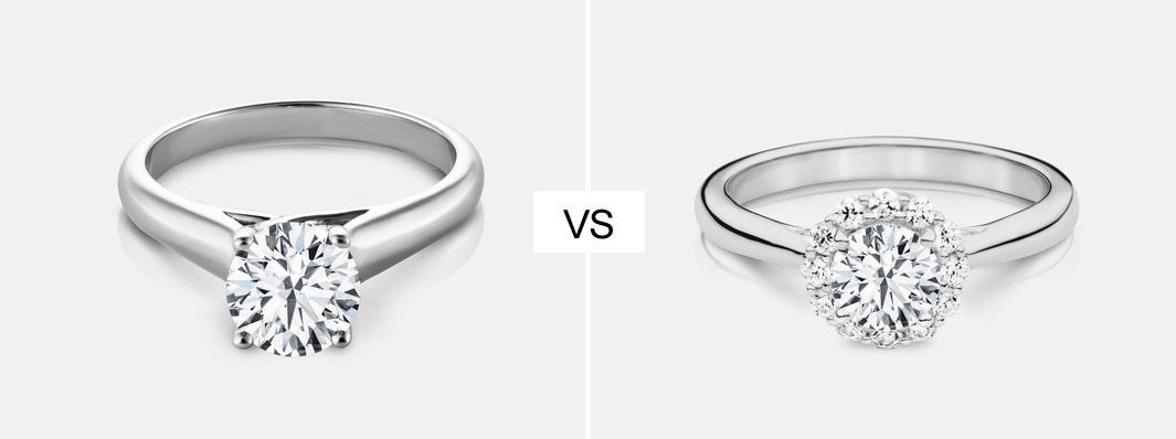 Solitaire vs Halo Engagement Ring